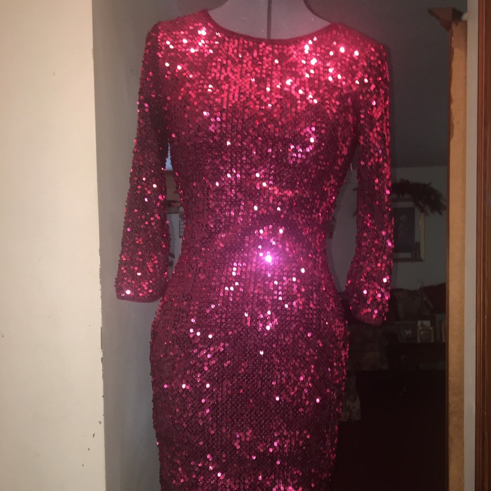 Sequins long sleeve dress